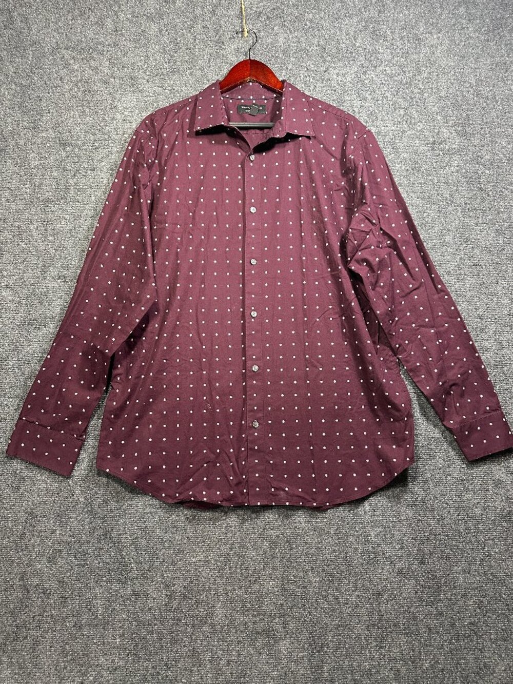 Banana Republic Shirt Men XL Non Iron Slim Fit Purple Print Cotton Button Up